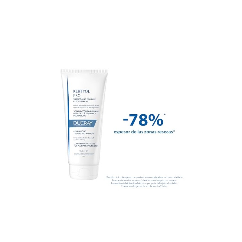 DUCRAY, Kertyol P.S.O. Shampoo Queratoreductor, Para Cuero Cabelludo con Psoriasis