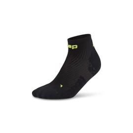 CEP Core Run Ultralight Low Cut Socks, Black/Lime, Unisex, XS
