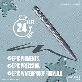 NYX Professional Makeup Epic Ink Liner Delineador de Ojos a Prueba de Agua de Fórmula Vegana, Ultrapigmentado y de Larga Duración sin Transferencia, Tono Stone Washed, 1 ml