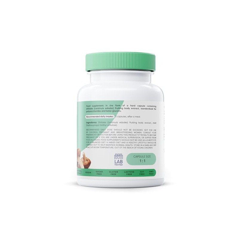 OSAVI Shiitake Mushroom Extract, 800mg, Vegan Capsules, Immune Support, 60