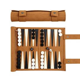 Travel Backgammon Set, Lightweight Roll-up Classic Board Game Travel Backgammon Sets for Adults, Portable Chess Set for 2 Players, Ideal for Travel, Camping, Backpacking, Trips, 12.5x10 Inch