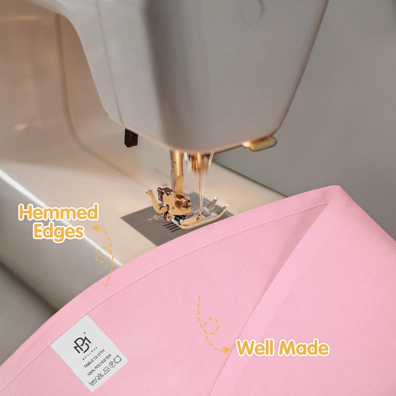 BRILLMAX 6 Pack Pink Round Tablecloths 90 Inch - Circle