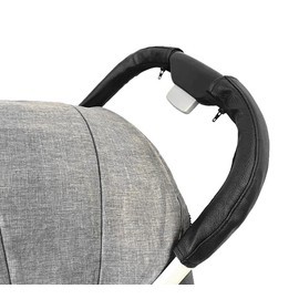 MINILUJIA 2Pcs/Pair Removable Zipper PU Leather Bumper Handlebar Sleeve Protect Case for Baby Stroller Dust-Proof Cover (black)