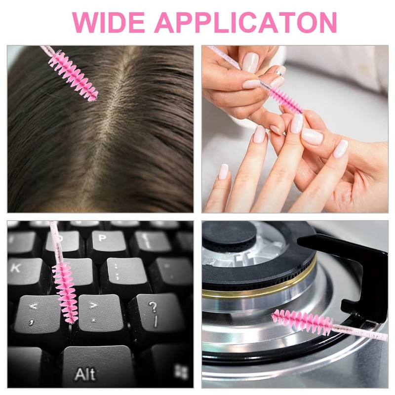LOPHE Pink Eyelash Brushes, Disposable, Pack of 200 Crystal Eyelash