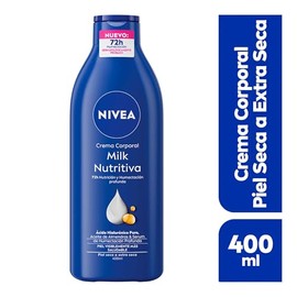 NIVEA Crema Corporal Humectante Body Milk Nutritiva (400 ml) - 48 horas de Humectacin Profunda con Aceite de Almendras - Ideal para Piel Extra Seca   