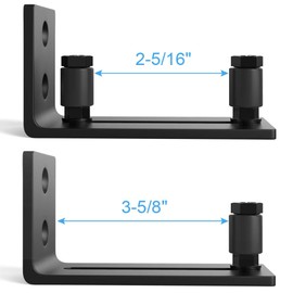 ZEKOO Barn Door Floor Guide Sliding Barn Door Hardware Door Bottom Wall Guide Flush Design Bottom Flat Stay Roller Black (2 PCS)