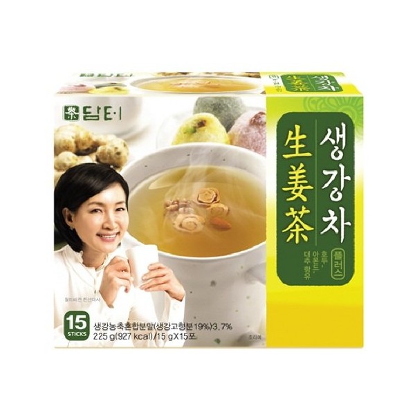 DAMTUH Korean Traditional Tea Premium Ginger Tea Plus, Ginger Powder Tea, Herbal Supplement Healthy Tea, 15 Sticks