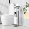 Toilet Paper Holder Stand with Top Storage Shelf, Free Standing