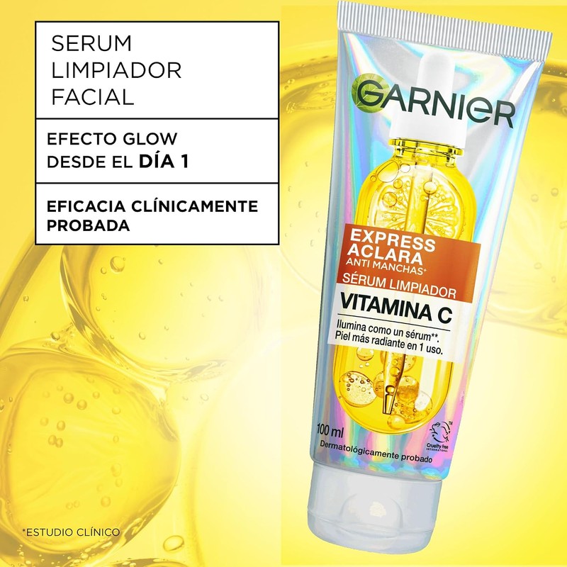 Kit Garnier Express Aclara Vitamina C: Limpiador, Sérum e Hidratante