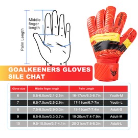 GKHMNEW Soccer Goalkeeper Gloves – Pro-Level Super Superior Grip, Enhanced Finger Protection, Breathable & Durable Comfort for Training, Matches – Youth, Kids, Adult Sizes 6-10 (Red, 6)
