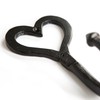 Hammer and Tongs Black 65mm x 130mm Single Heart Hook