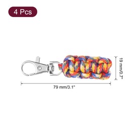 uxcell 4pcs Paracord Zipper Pulls, 3.1" Paracord Lanyard Keychain for Backpacks, Tents, Trolley Cases, Traveling Cases, Jackets, Multicolor