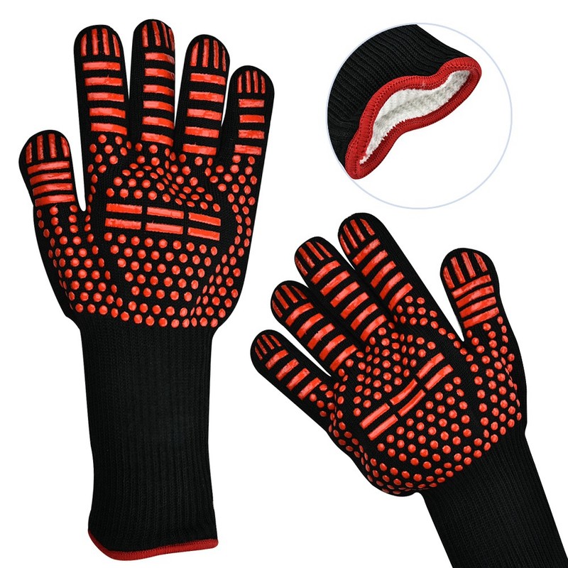1 Pair of Fireproof High Temperature Resistant Microwave Oven Gloves