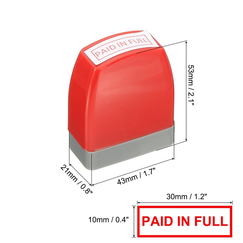 PATIKIL Paid in Full Notice Stamp Self Inking, Red Ink