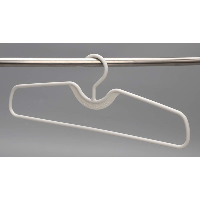 Higher Hangers Vertical-Space-Saving Clothes Hangers, 40-Packs Heavy-Duty White Tube Plastic