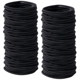 200 Pezzi Elastici Capelli Donna, 2 mm Elastici Capelli Neri per Donne e Ragazze, Accessori per Capelli di Cavallo, Mini Scrunchies per Capelli Lisci e Ricci