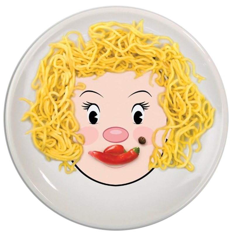 Genuine Fred MS. FOOD FACE Kids' Ceramic Dinner Plate