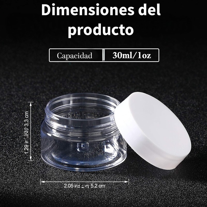 Triko Set de 4 Tarros Redondos de Plástico para Viaje