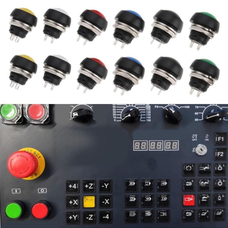 Lyvixora 12mm Round Push Button Switch Momentary 1A 250VAC, Waterproof