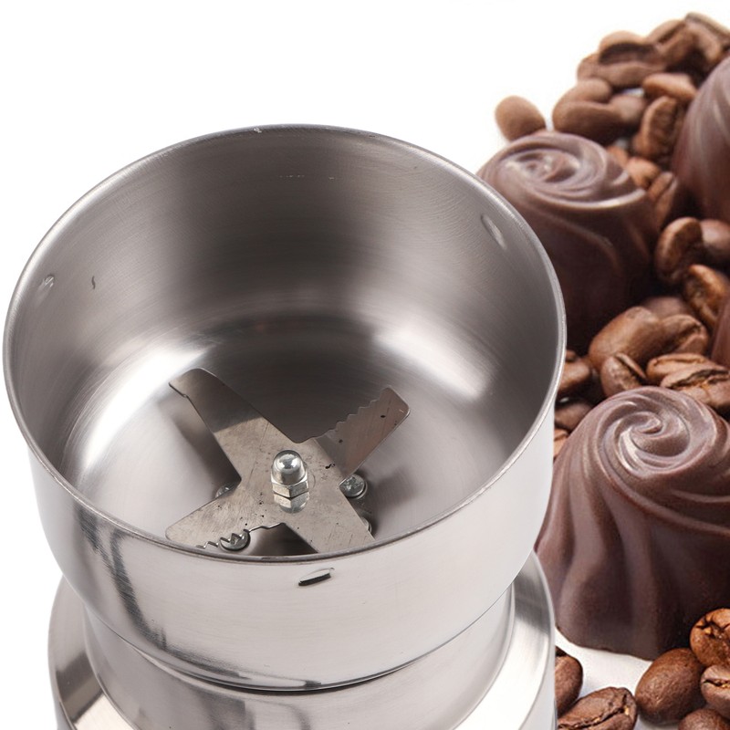 Electric Coffee Grinder for Beans Spice Stainless Steel 4 Blade
