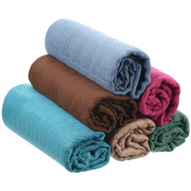 SATINIOR 6 Pieces Women Soft Scarf Shawl Cotton Hijab Scarf Wrap Head Scarve for All Seasons (Yellow, Dark Red, Dark Blue, Rose Red, Dark Green, Light Grey)