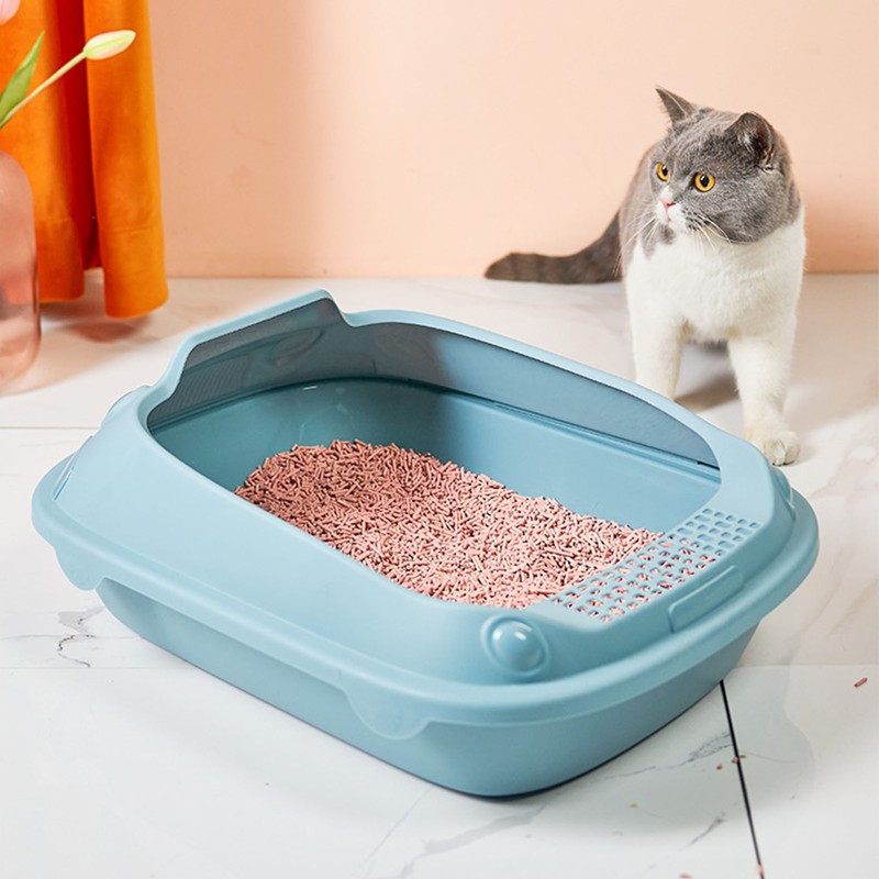 Semi Enclosed Cat Litter Box Odor Insulation Prevent Slip Large