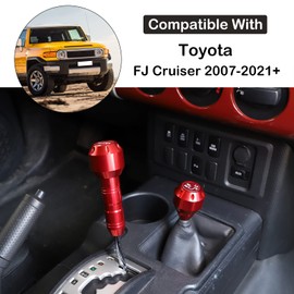 Gear Shift Knob Fit for Toyot@a FJ Cruiser 2007-2021 Aluminum Alloy Weighted Gear Lever Metal Stick Shifter Handle Center Console Car Automatic Gear Stick Shift Knob Replacement Interior Accessories