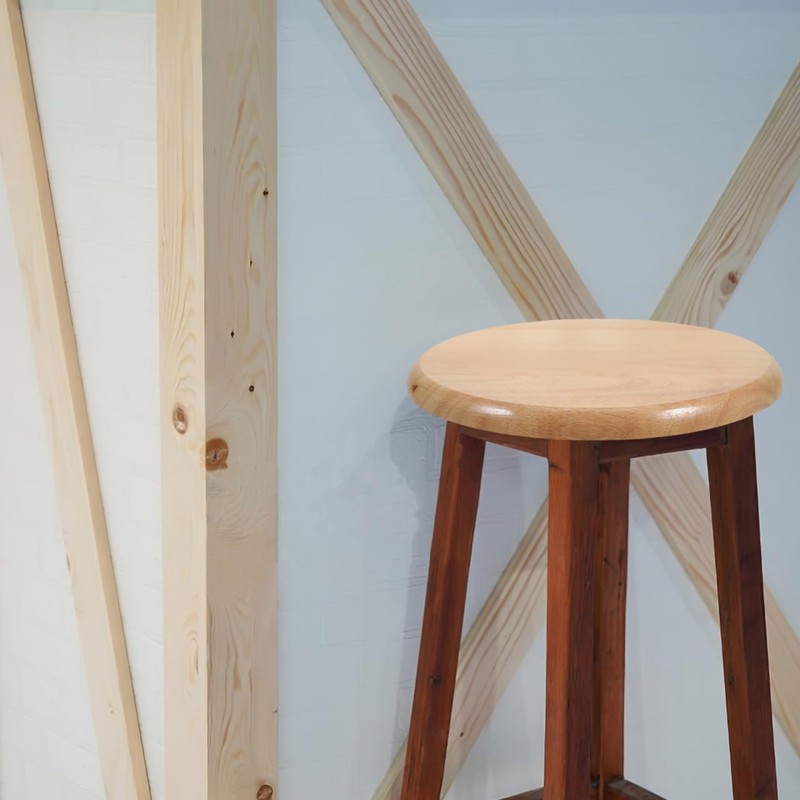 VICASKY Wooden Round Seat Replacement Bar Stool Chair Office Chairs