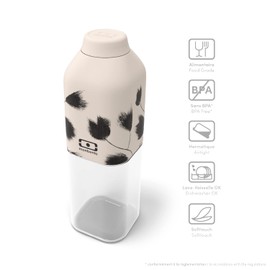 monbento - Small Water Drinking Bottle MB Positive M Plume 500 ml - Leak-Proof Water Drinking Bottle Perfect for Office/Meal Prep/School or Slip into a Handbag - BPA Free - Feather