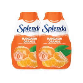 SPLENDA Liquid Water Enhancer Drops, Sugar Free, Zero Calorie, Natural Flavor, Concentrated Drink Mix, 3.11 Fl Oz Each Bottle (Mandarin Orange, 2 Pack)