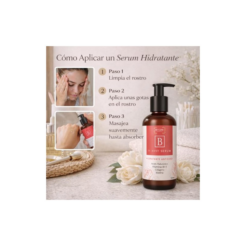 V-HVIT SERUM ANTIEDAD HUDRATACION VITAMINAS ACIDO HIALRONICO COLAGENO ELASTINA (500ml)