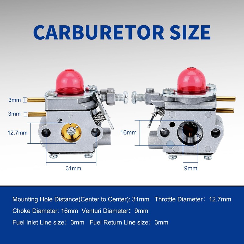 Wellsking TB32EC Carburetor for Troy-Bilt Weed Eater TB80EC YM21CS TB21EC