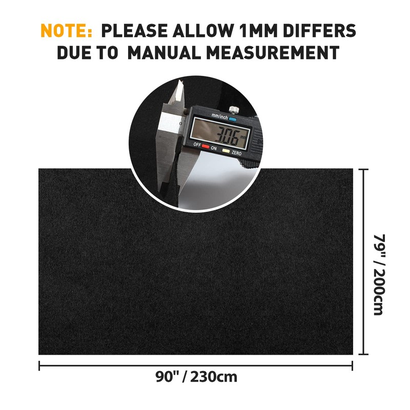 Halero 78"x90" Black Underfelt Carpet for Speaker, Sub Box Carpet,