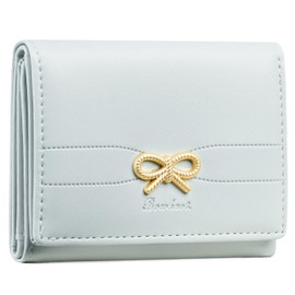 SENDEFN Women's Trifold Small Purse Women's Small Purse with RFID Blocking, Women's Wallet with 7 Card Slots and 1 ID Window, Bubble Blue