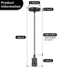 Licperron Vintage Pendant Light Fitting Kit, Braided Flex Ceiling Pendant
