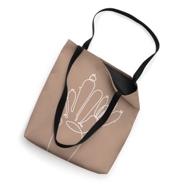 Minimalist Beige Cactus Line Art Tote Bag