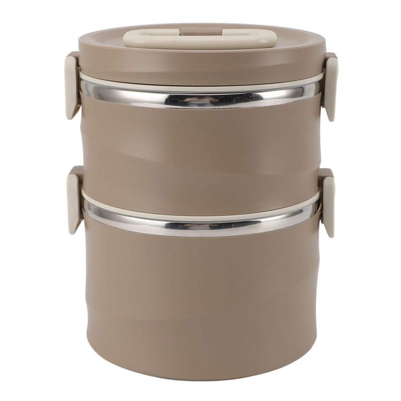 Insulated Food Container 304 Stainless Steel PP Stackable Portable Round