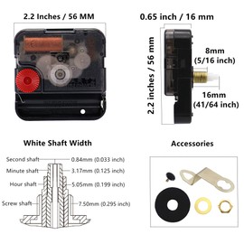 TIKROUND Youngtown 12888 Quartz DIY Wall Clock Movement Mechanism DIY Repair Parts Replacement Fit Dials up to 40 cm（15.7 Inches ） in Diameter.