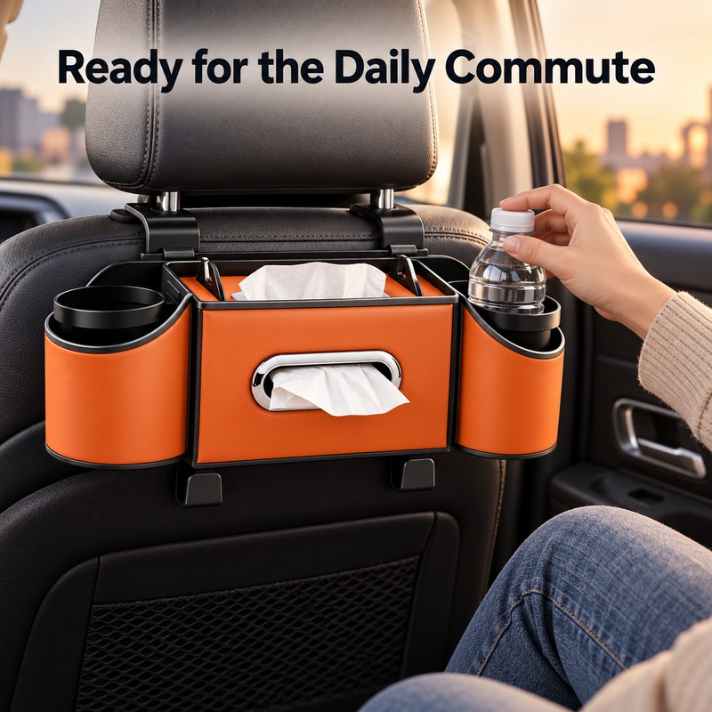 4-in-1 Car Seat Back Organizer for Rear Seat Storage –
