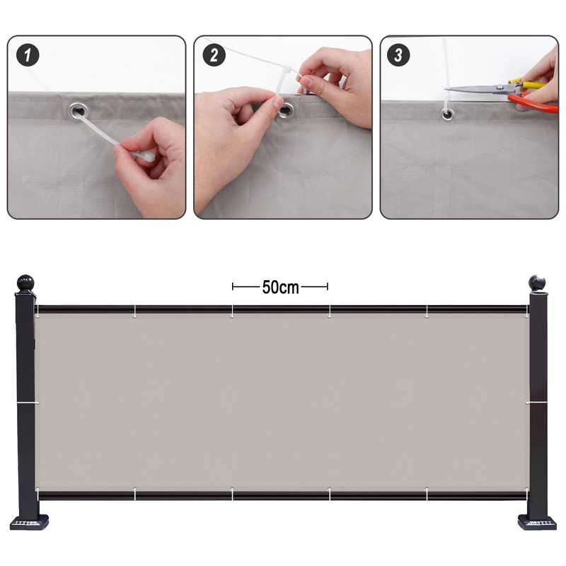 Sunny Guard Balcony Privacy Screen, Balcony Cladding, PES, UV Protection