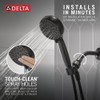 Delta Faucet ProClean Matte Black Shower Head with Handheld, Showerhead