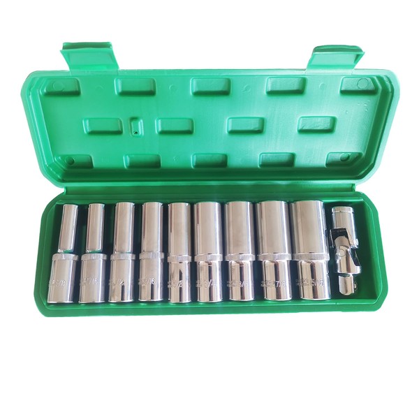 Imperial 1/2 Inch Drive Deep 9-pieces 6-Point Sockets Wrench and
