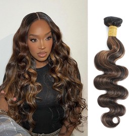 DSEKCAIN P1B/30 Body Wave Human Hair Bundles Highlight Brown Color Body Wave Bundle 100% Real Human Hair And True To Length 10 12 14 Inch 3 Pcs/Pack