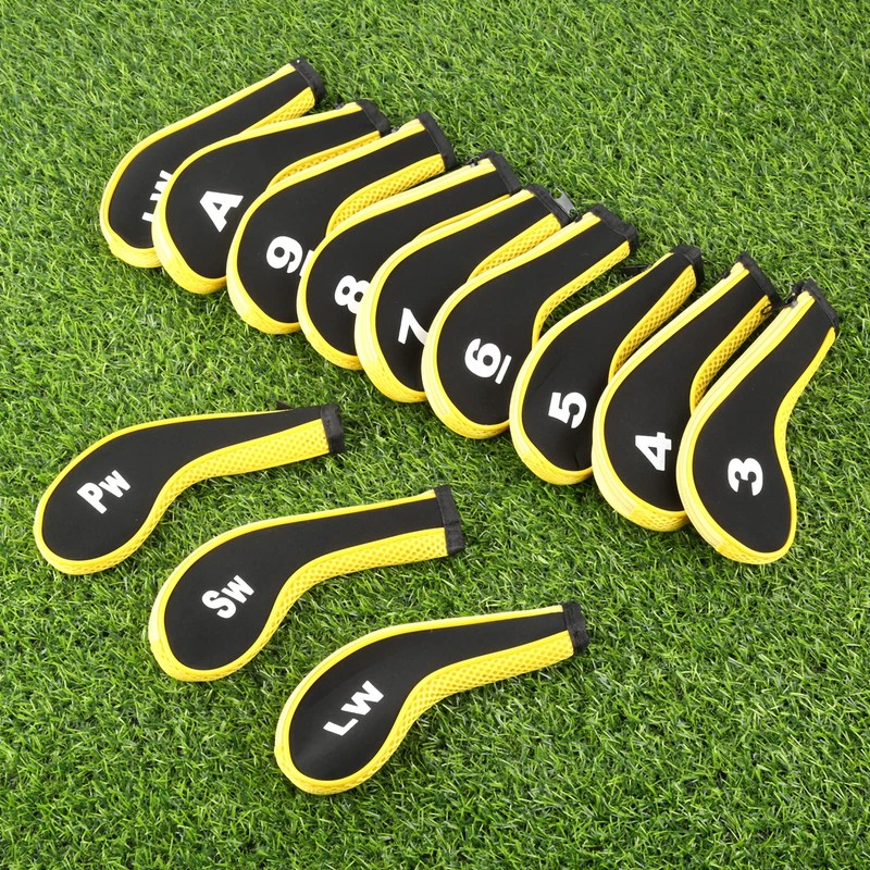 MUXSAM Golf Club Head Cover Yellow Neoprene Long Number Printed