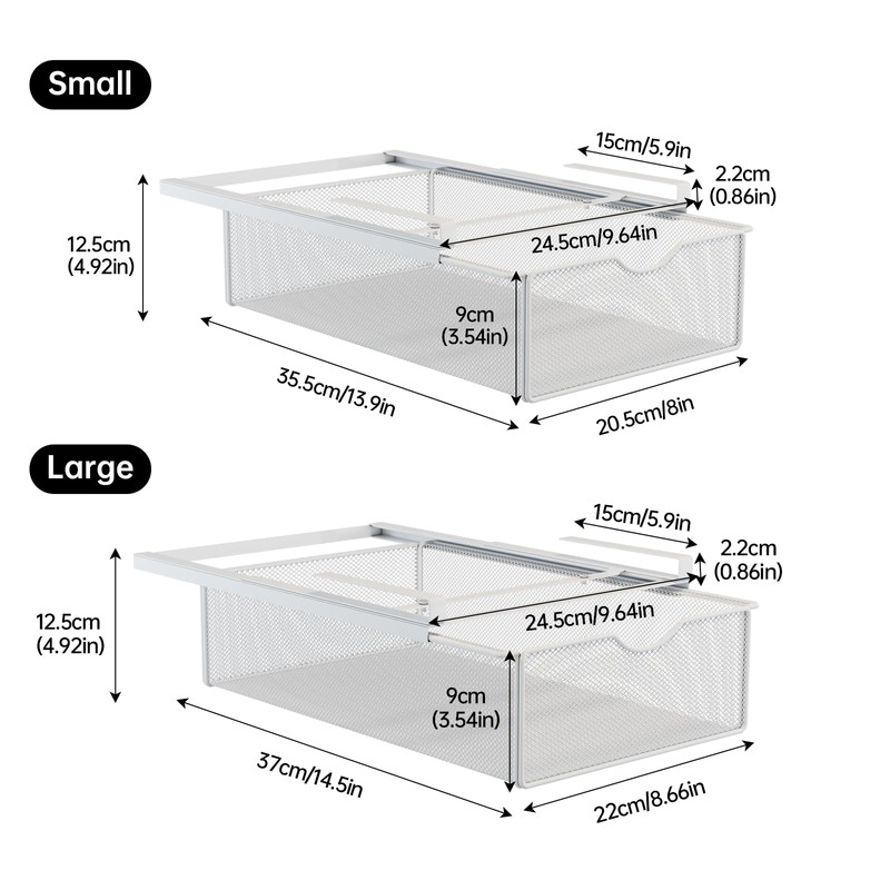 WOCHUANGSI 2 Pack Closet Pull-Out Baskets Bra Underwear and Sock