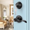 Probrico 2 Pack Black Door Lever and Single Cylinder Deadbolt