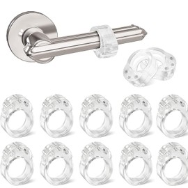 Pack of 12 Door Handle Buffers, Door Handle Stopper, Door Handle Protection, Transparent Door Stoppers for Protecting Window Latch Stopper of Walls and Furniture, Easy Assembly