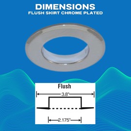 Fire Sprinkler Escutcheon Skirt, FLUSH Escutcheon Pendant Skirt Chrome Plated, Works with Standard 401 Style Cup, Short Cup, and Retrofit 2 Piece Cup, Fire Sprinkler Skirt