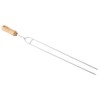 Stainless Steel Fork Wood Handle U shaped BBQ Roast Needle