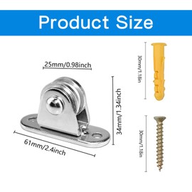 2 Pcs Pulley Wheel, Pulley Block Silent Pulley Wheel, Stainless Steel Wall Mounted Pulley Ball Bearing Pulleys for Handling And Moving Sliding Wire Rope(4 yellow expansion tube with screws)